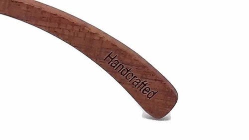 Sonnenbrille aus 100 % Echtem Brasilianischem Birnenholz mit Eisblauen Gläsern